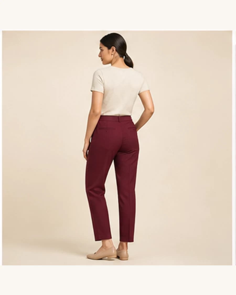 After Dark Cigarette Trouser: three-quarter styling view