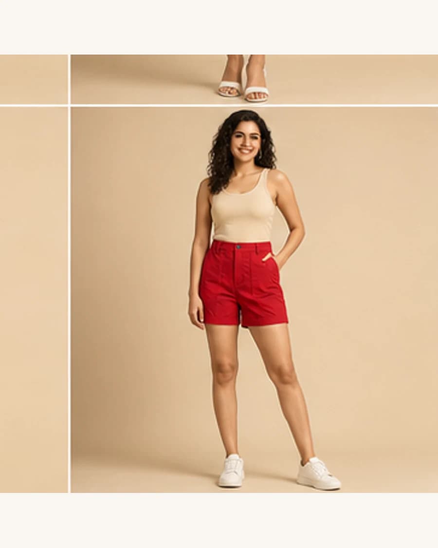 After Dark Utility Short: front styling view on an adult Indian model