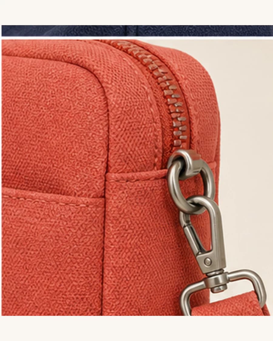 Canvas Crossbody Bag: close-up detail view