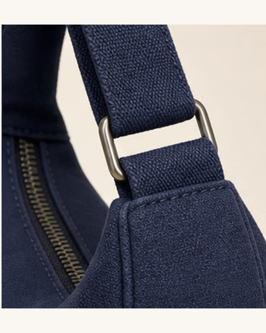 Canvas Shoulder Bag: close-up detail view