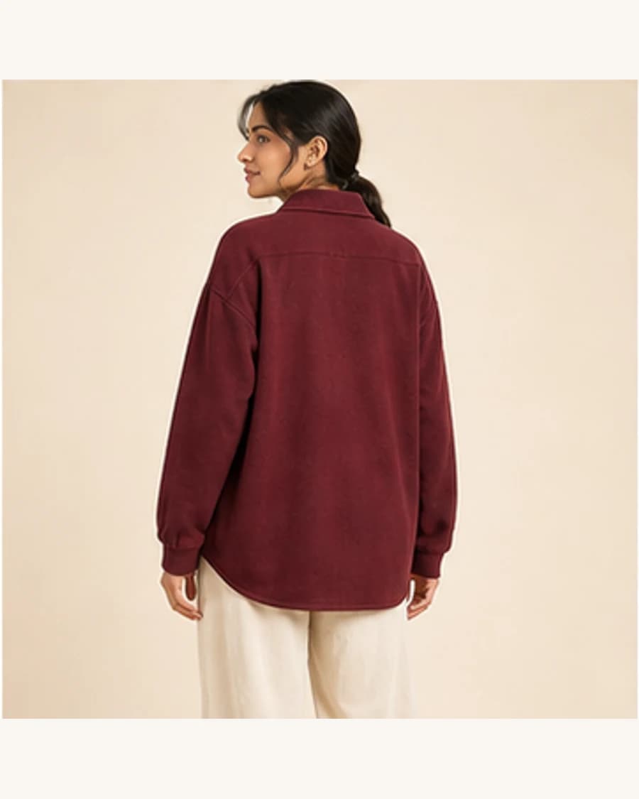 Citylight Boxy Overshirt: three-quarter styling view