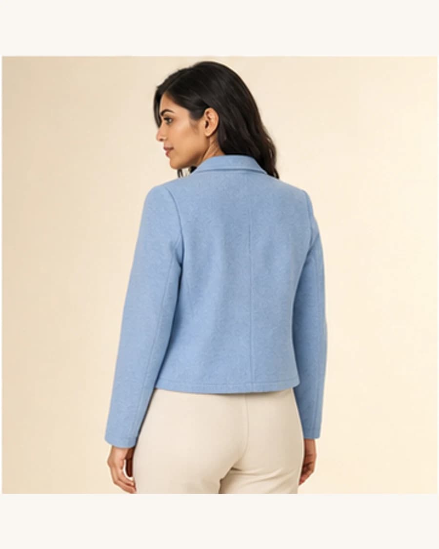 Citylight Cropped Blazer: three-quarter styling view