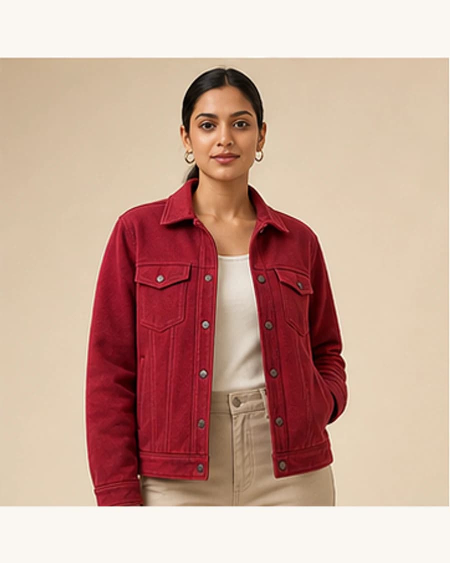 Citylight Denim Layer: front styling view on an adult Indian model