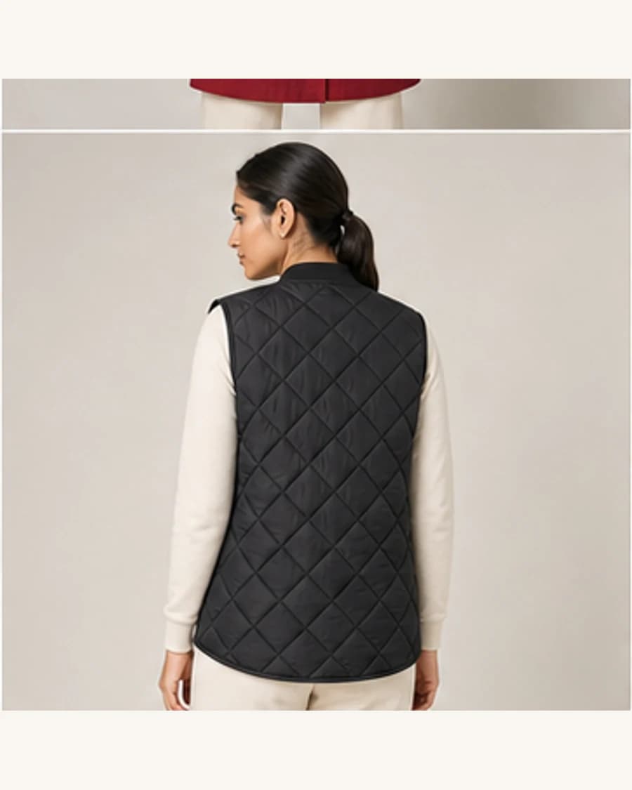 Citylight Quilted Vest: three-quarter styling view