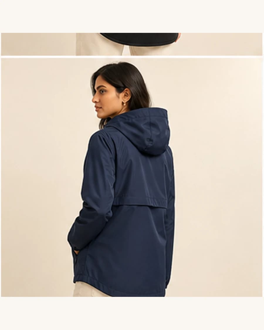 Citylight Rain Shell: three-quarter styling view