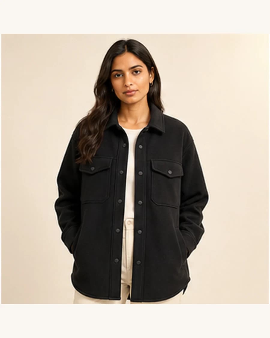 Citylight Travel Shacket: front styling view on an adult Indian model