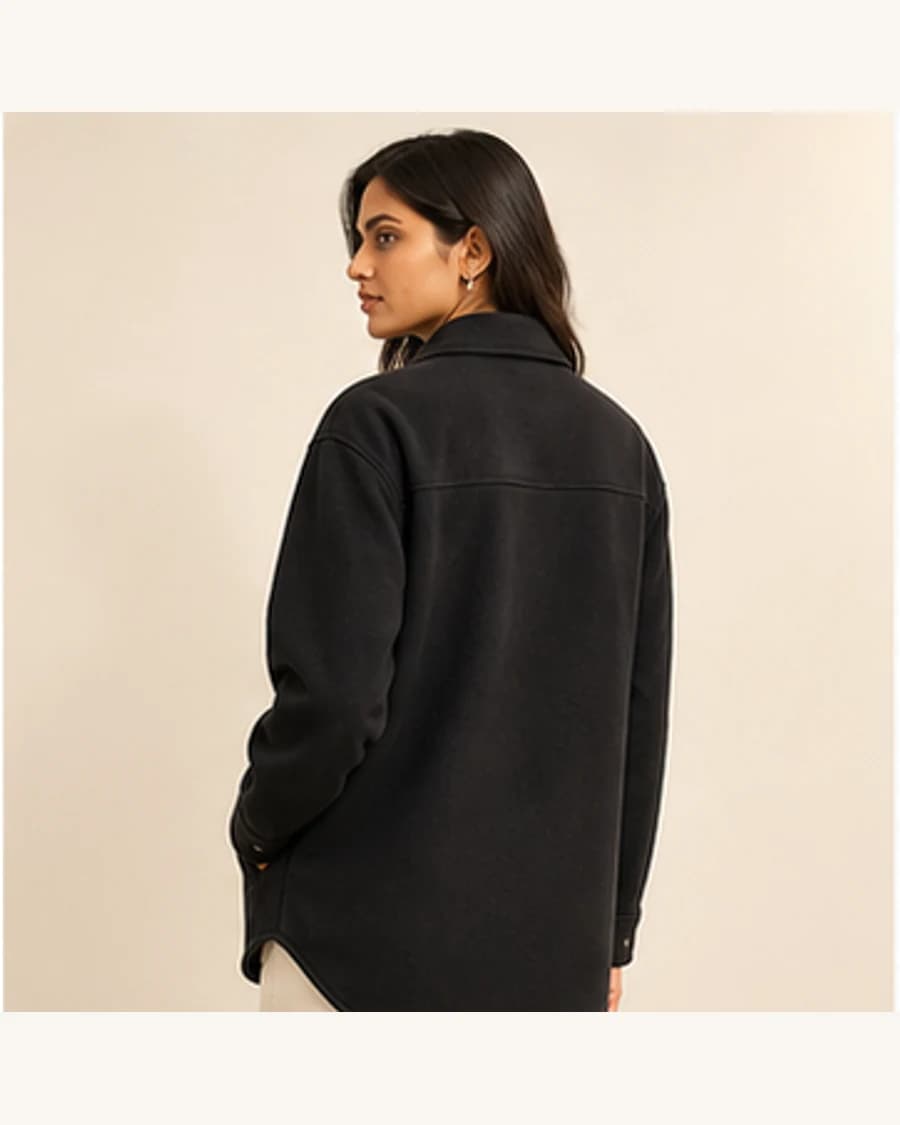 Citylight Travel Shacket: three-quarter styling view