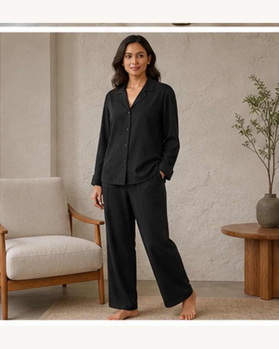 Cloud Lounge Shirt: front styling view on an adult Indian model