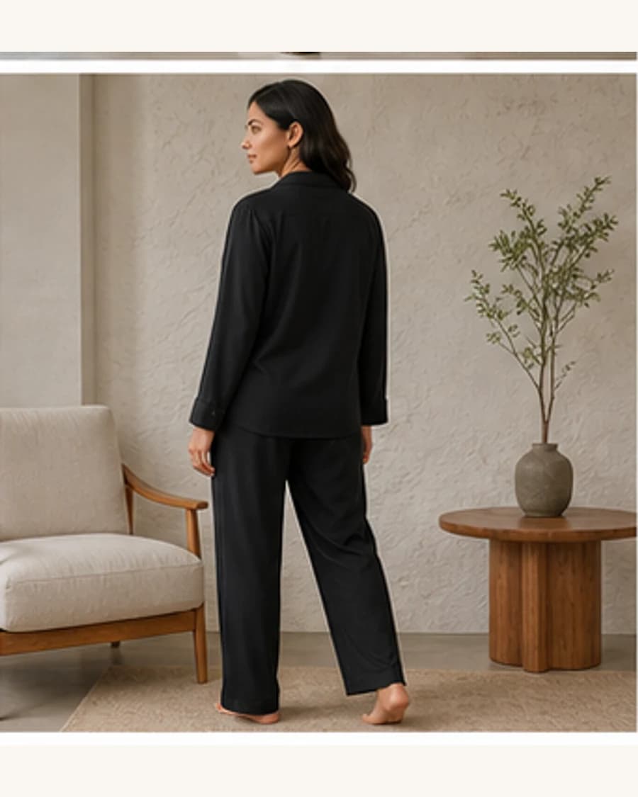 Cloud Lounge Shirt: three-quarter styling view