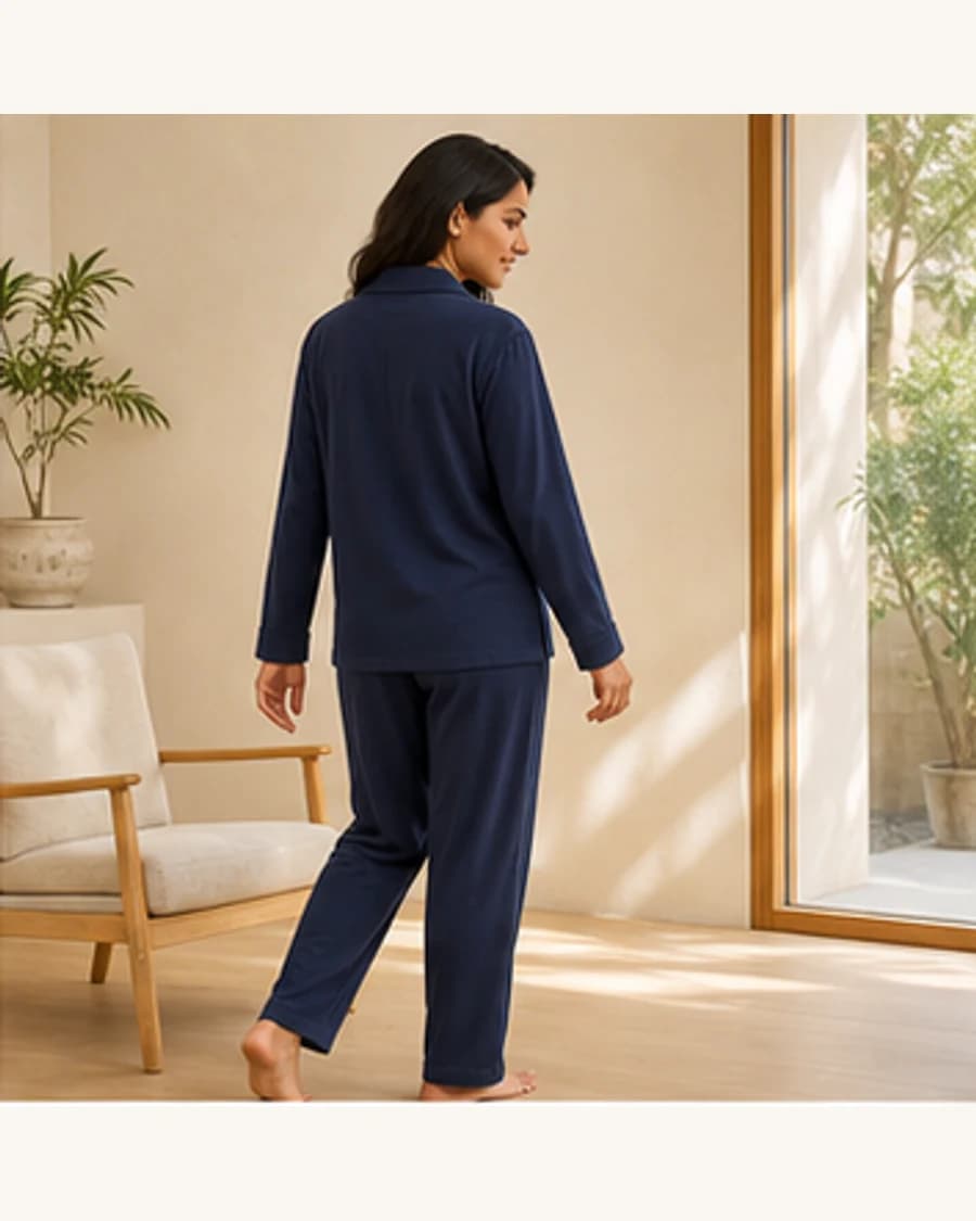 Cloud Relaxed Pyjama Set: three-quarter styling view