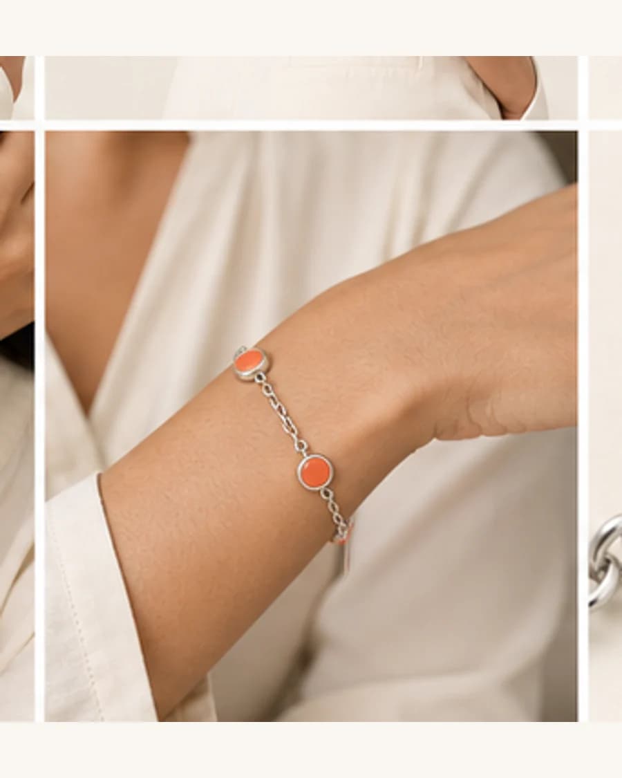 Colour Pop Charm Bracelet: three-quarter styling view