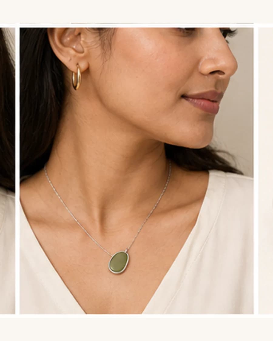 Colour Pop Pendant Necklace: three-quarter styling view