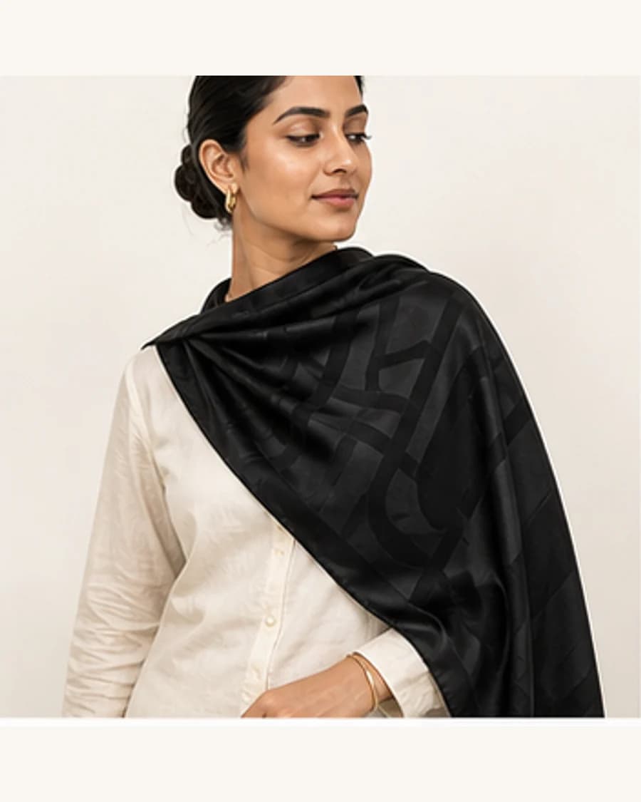 Colour Pop Silk Touch Scarf: three-quarter styling view