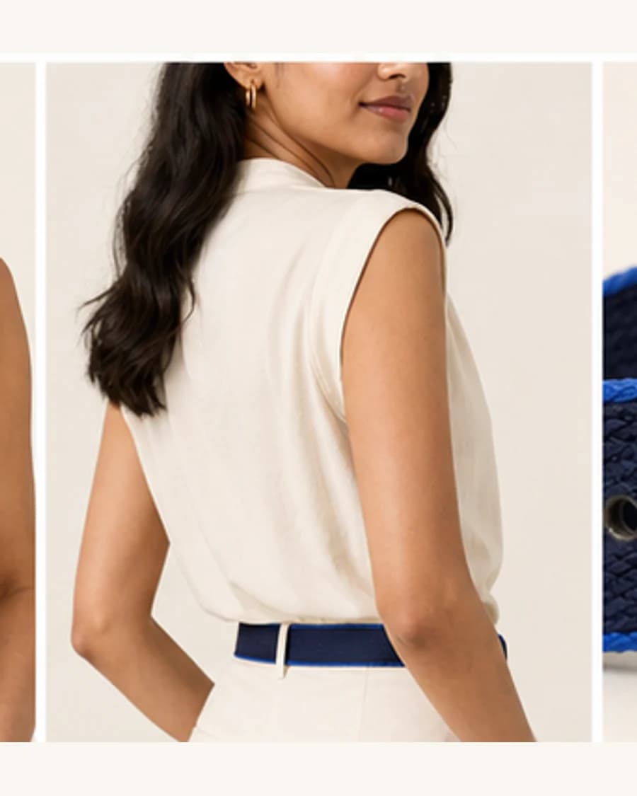 Colour Pop Slim Belt: three-quarter styling view