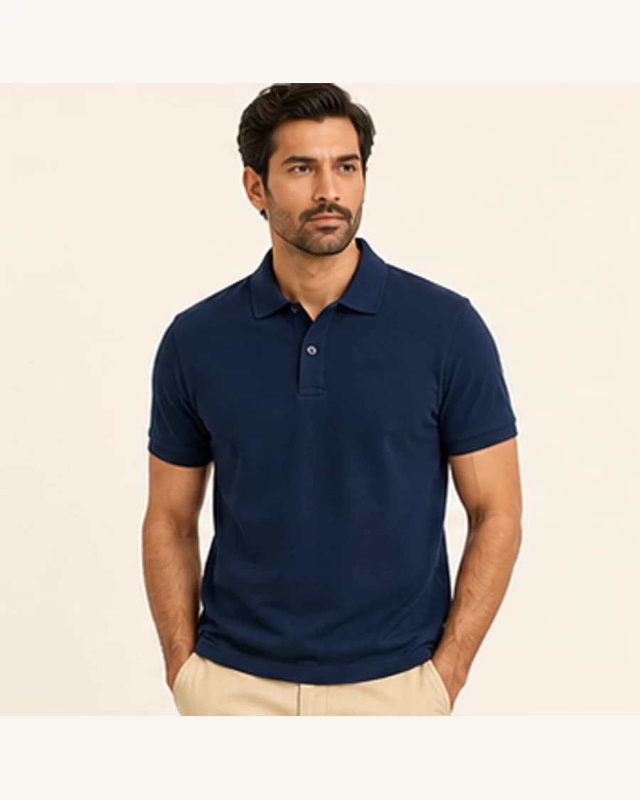 Easy Polo: front styling view on an adult Indian model