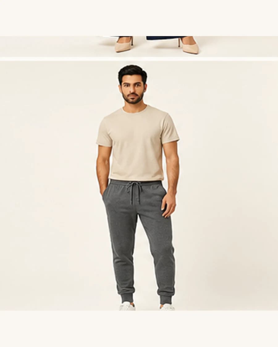Everyday Joggers: front styling view on an adult Indian model