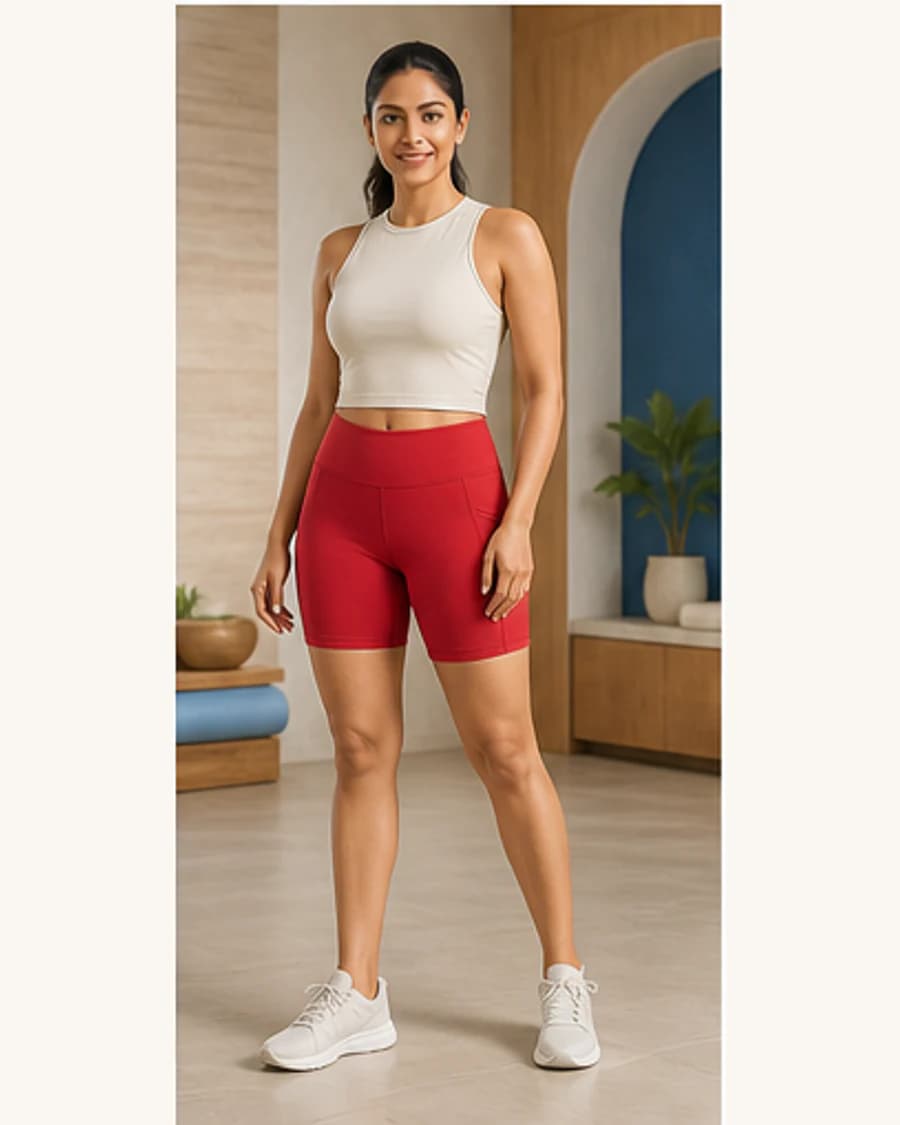 Form Move Short: front styling view on an adult Indian model