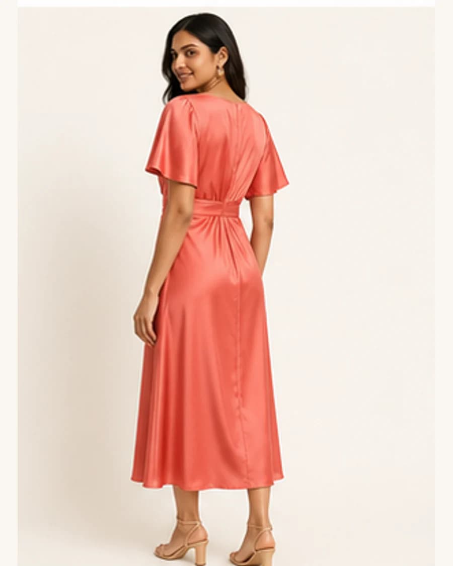 Gallery Knot Front Dress: three-quarter styling view