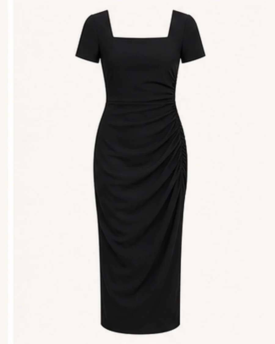Gallery Ruched Midi Dress: product-only view