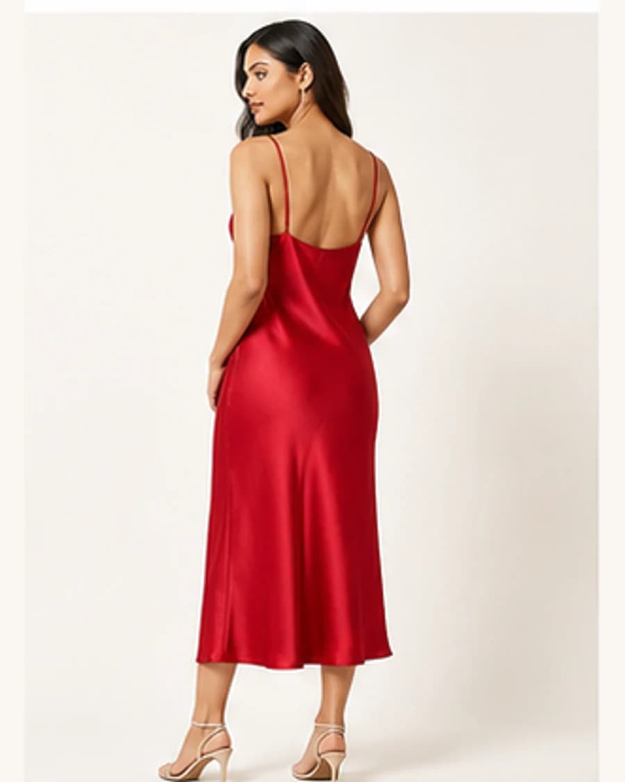 Gallery Slip Dress: three-quarter styling view
