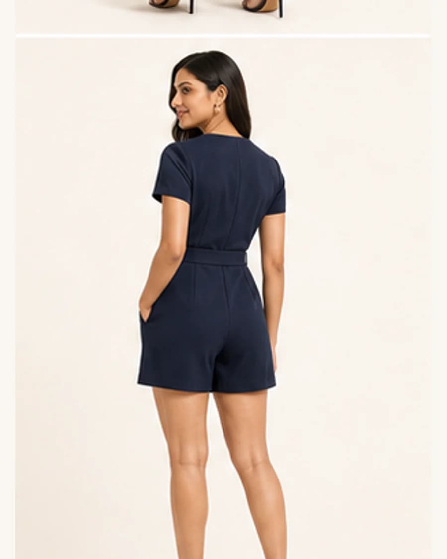 Gallery Weekend Playsuit: three-quarter styling view