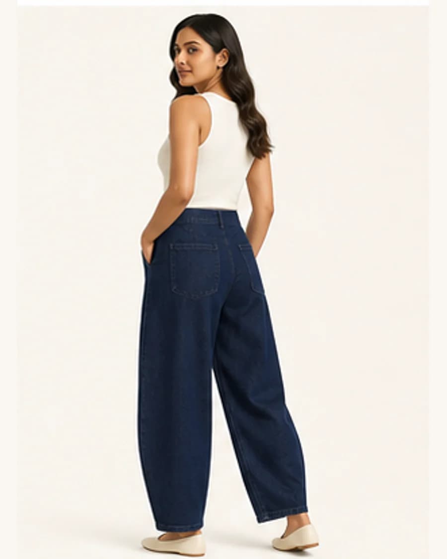 Harbour Barrel Jean: three-quarter styling view