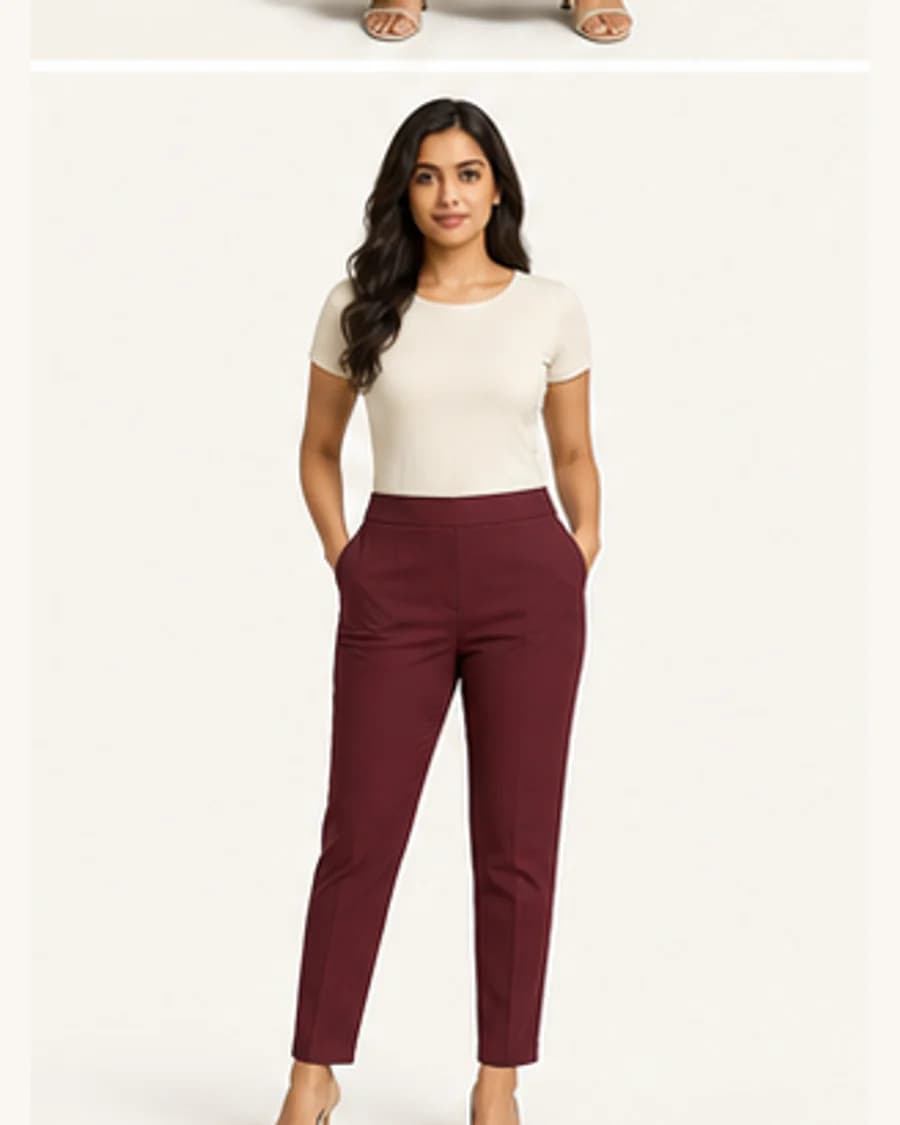 Harbour Cigarette Trouser: front styling view on an adult Indian model
