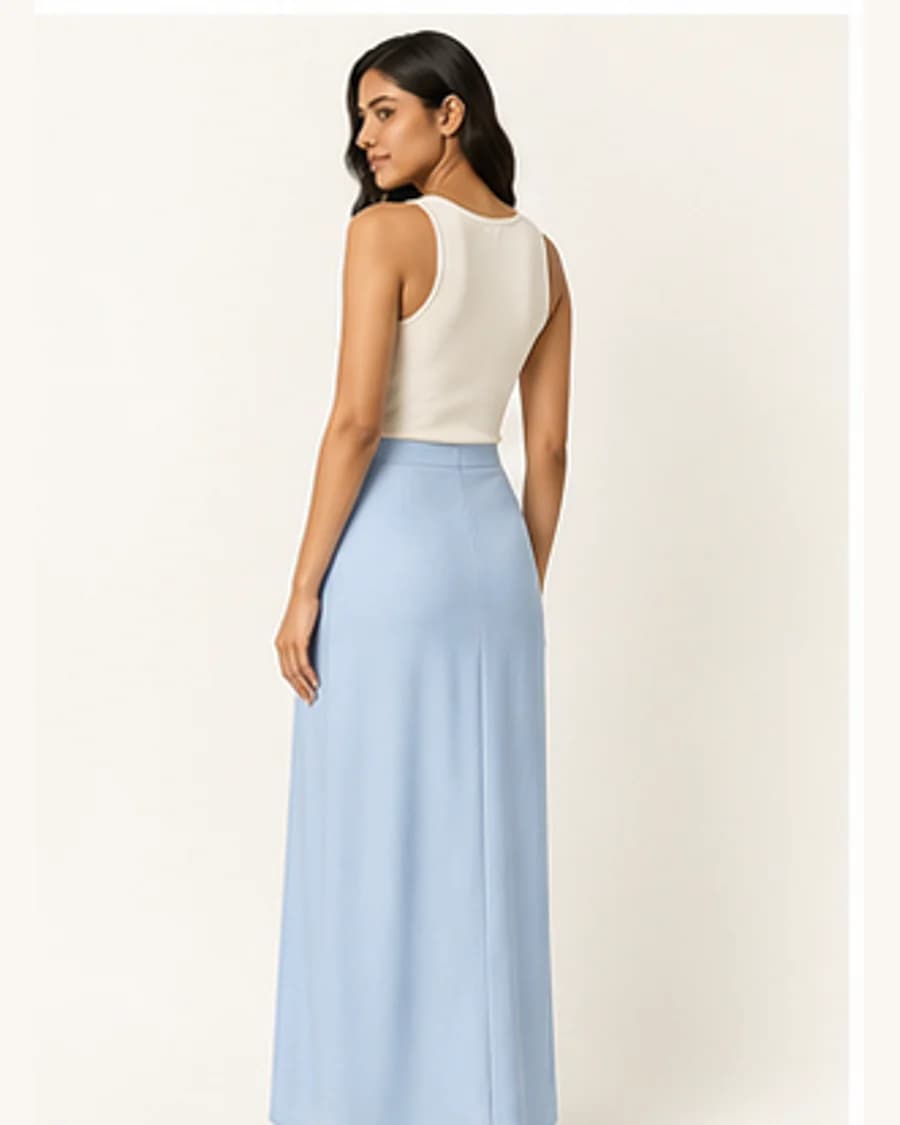 Harbour Column Skirt: three-quarter styling view
