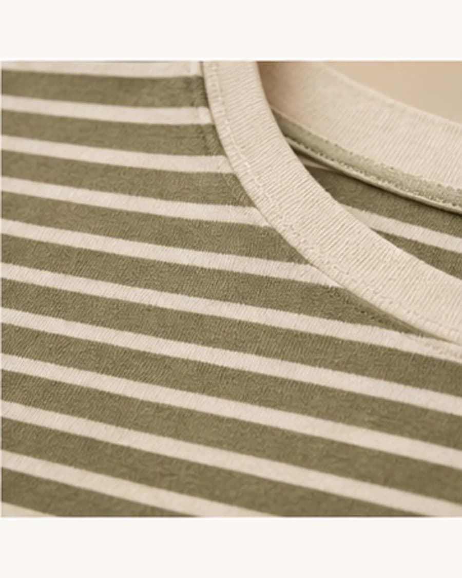 Harbour Stripe Long Sleeve Tee: close-up detail view