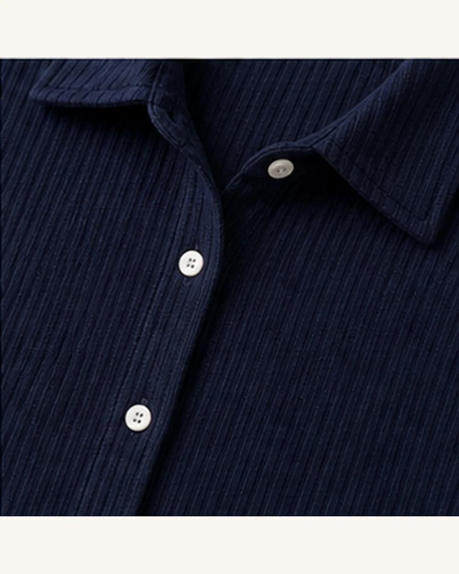 Harbour Stripe Relaxed Shirt: close-up detail view