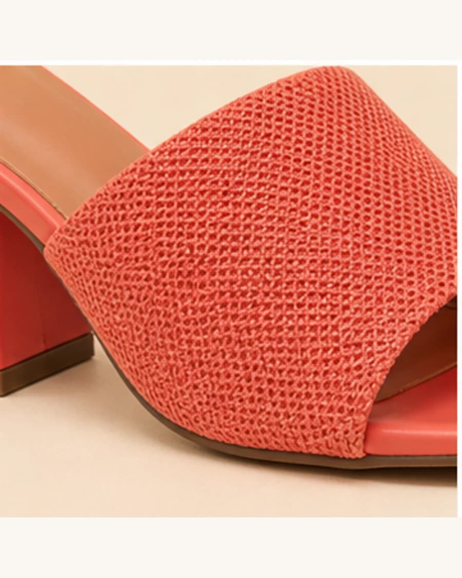 Metro Block Heel Mule: close-up detail view
