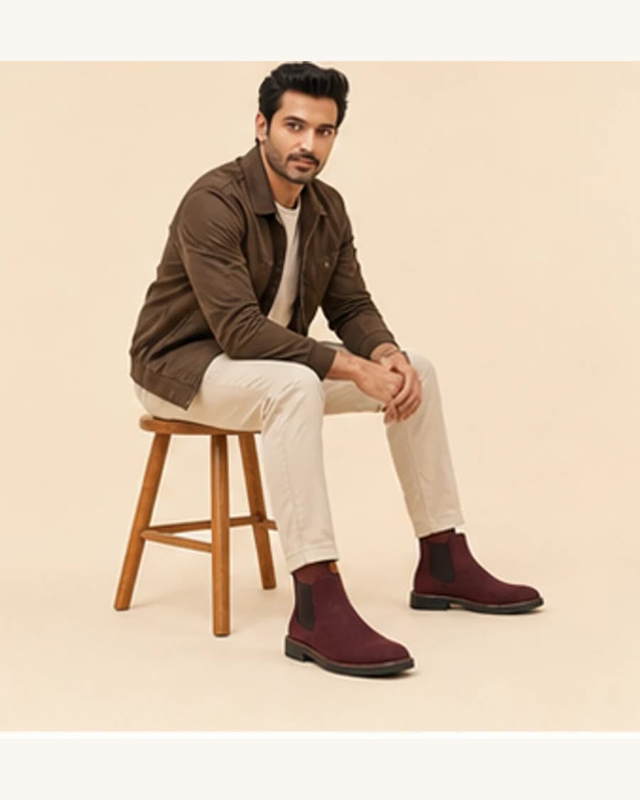 Metro Chelsea Boot: front styling view on an adult Indian model