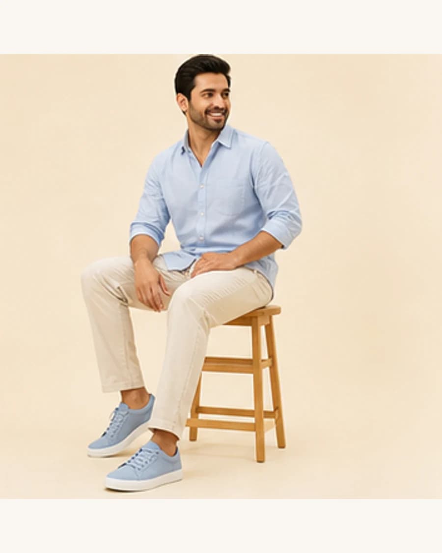 Metro Court Sneaker: front styling view on an adult Indian model