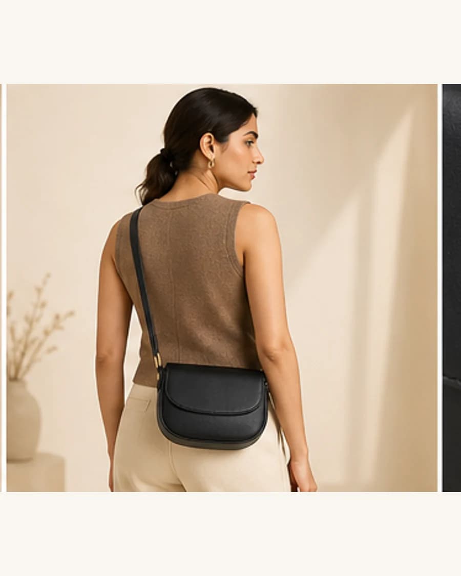 Metro Crossbody Bag: three-quarter styling view