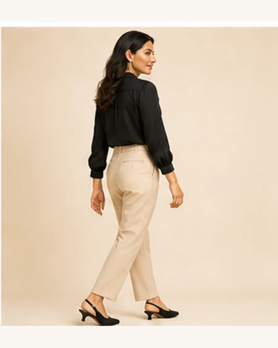 Metro Kitten Heel Slingback: three-quarter styling view