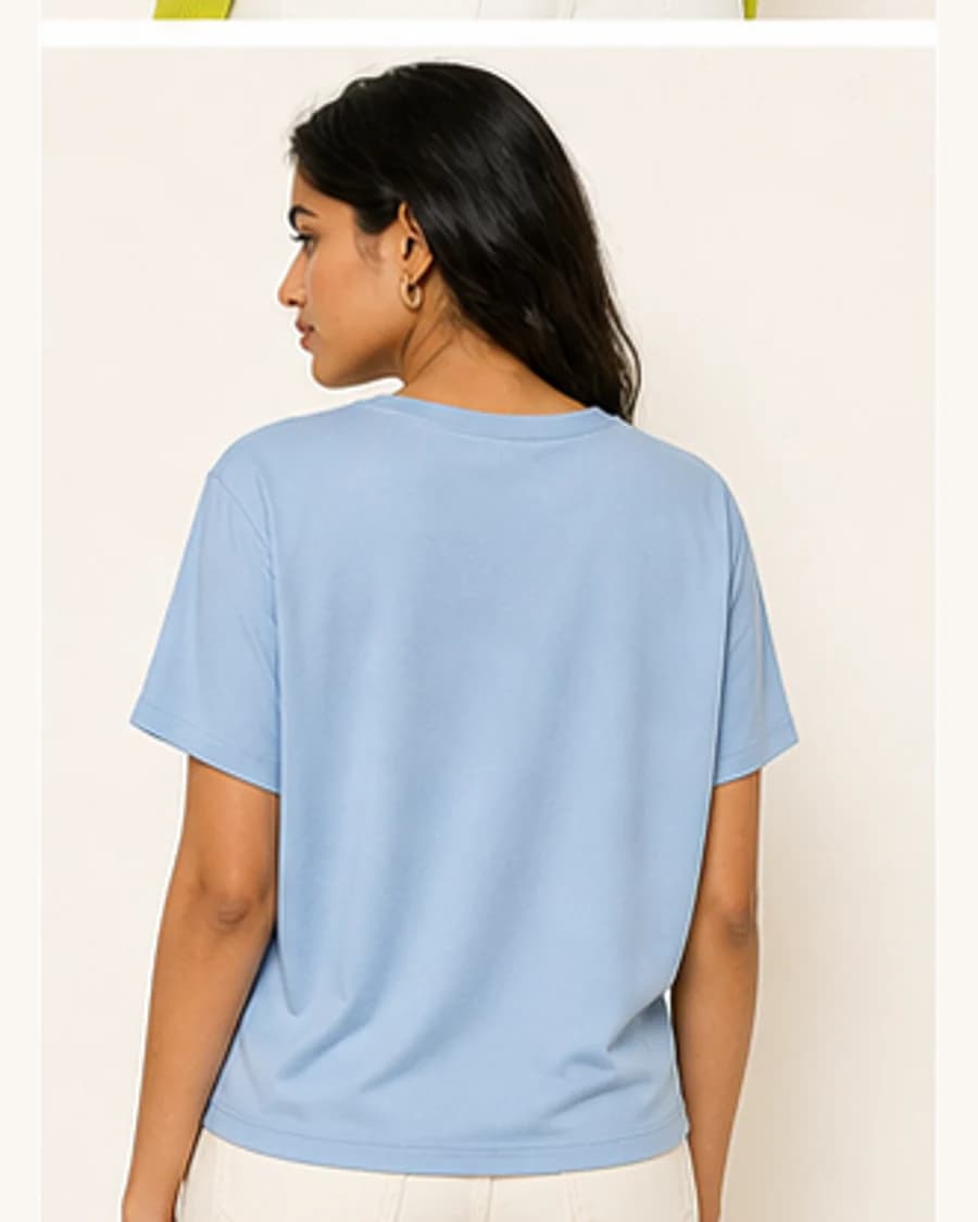 Metro Knit Crew Top: three-quarter styling view