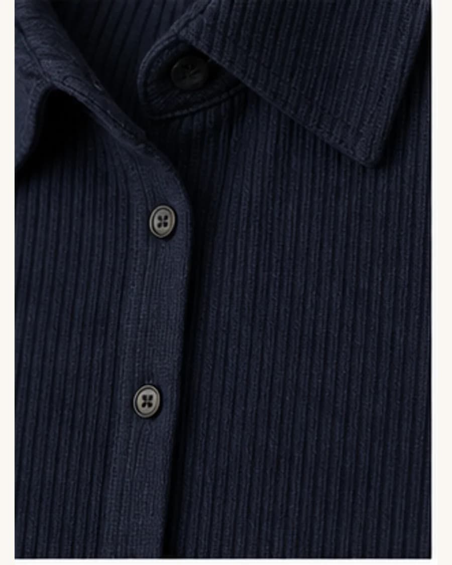 Metro Knit Relaxed Shirt: close-up detail view
