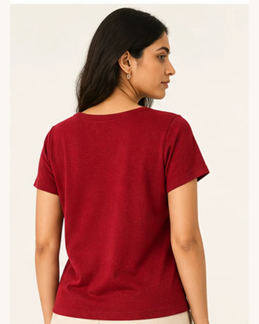 Metro Knit Scoop Top: three-quarter styling view