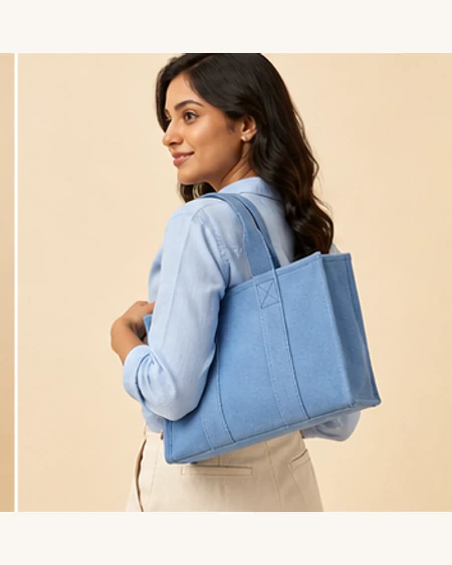 Metro Mini Tote: three-quarter styling view
