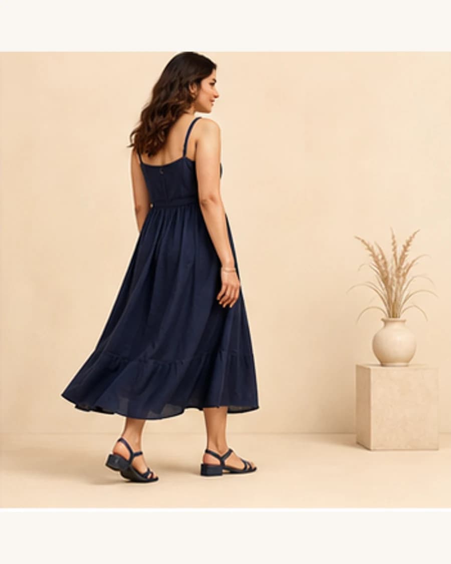 Metro Strappy Sandal: three-quarter styling view