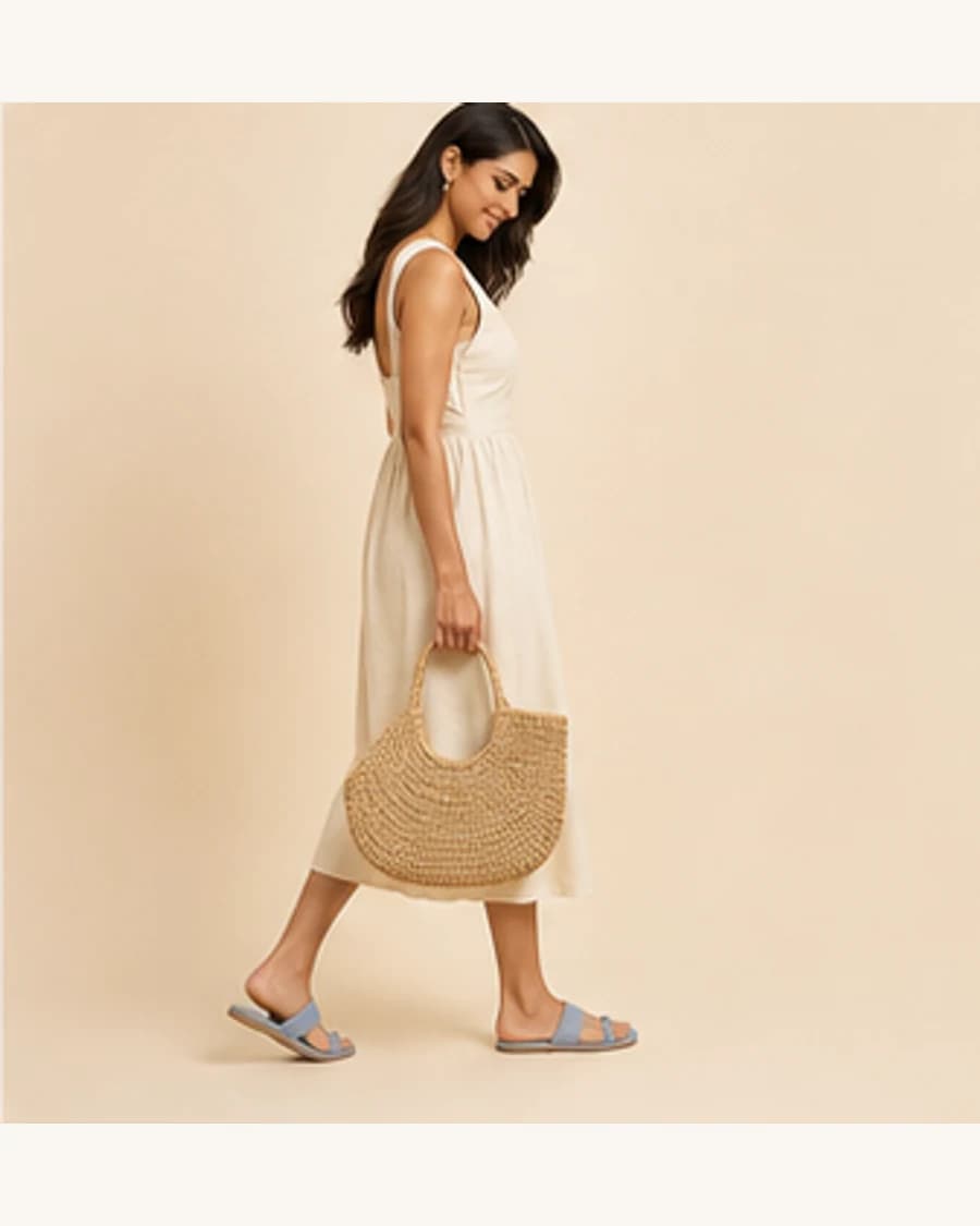 Metro Toe Loop Sandal: three-quarter styling view
