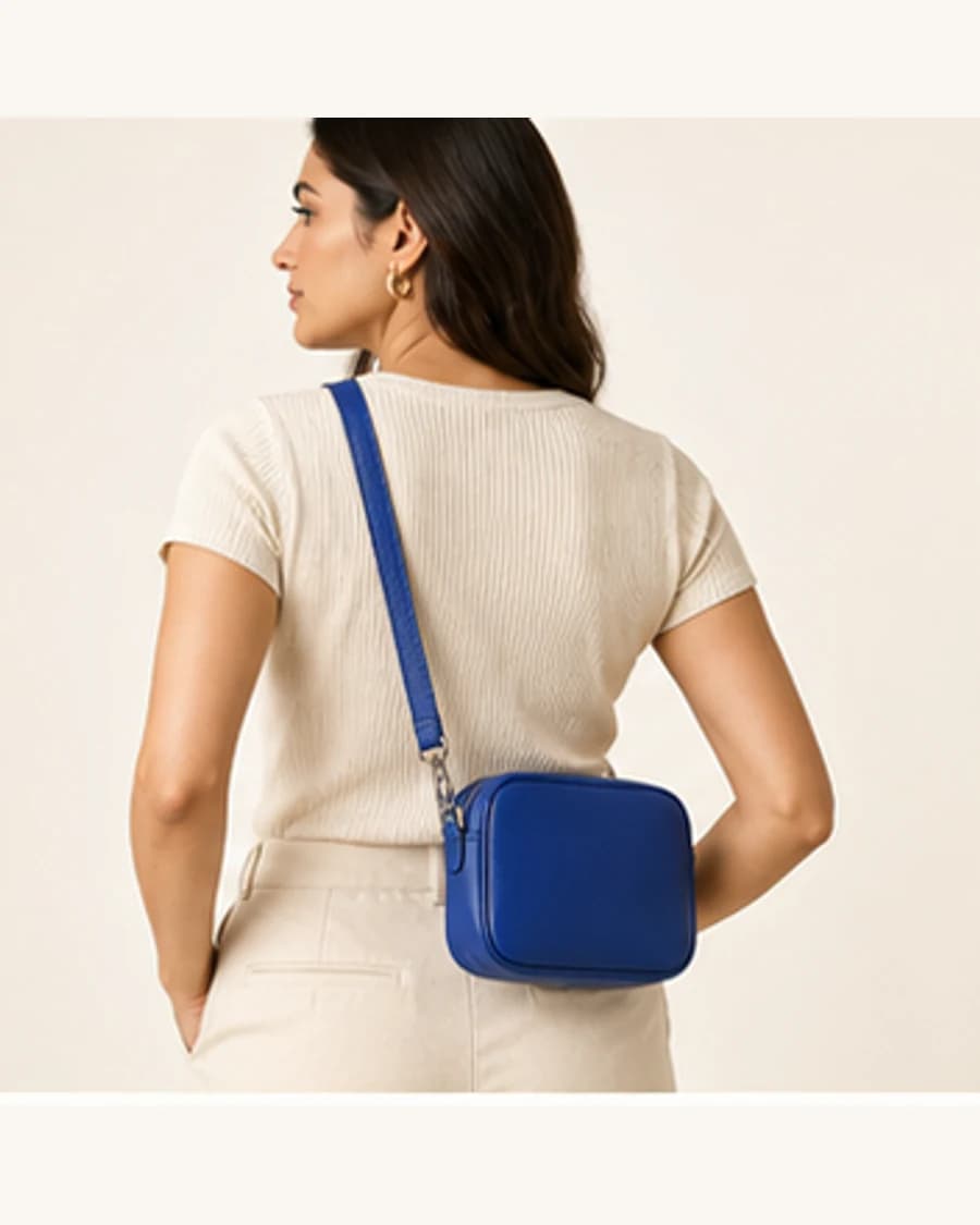 Mini Sling Bag: three-quarter styling view
