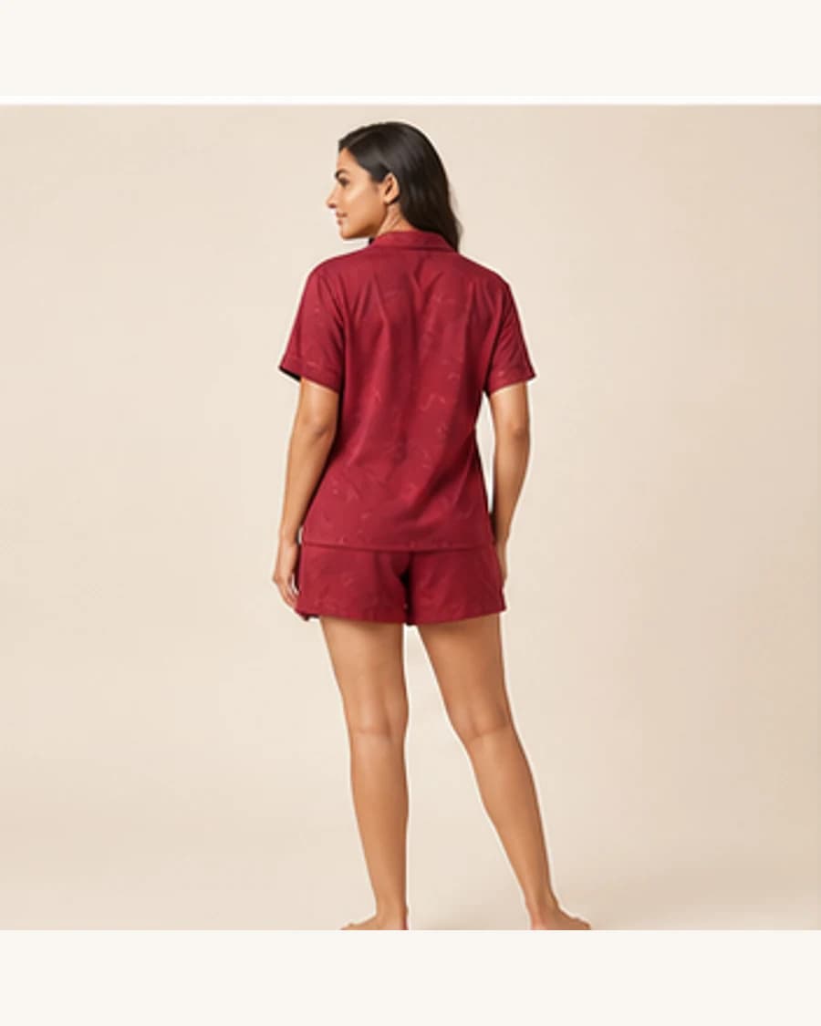 Moon Sleep Short Set: three-quarter styling view