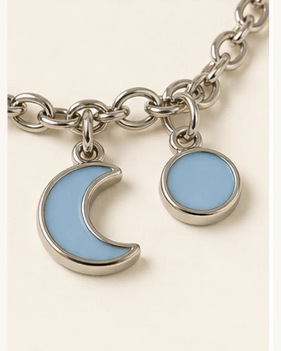 Moonlit Charm Bracelet: close-up detail view
