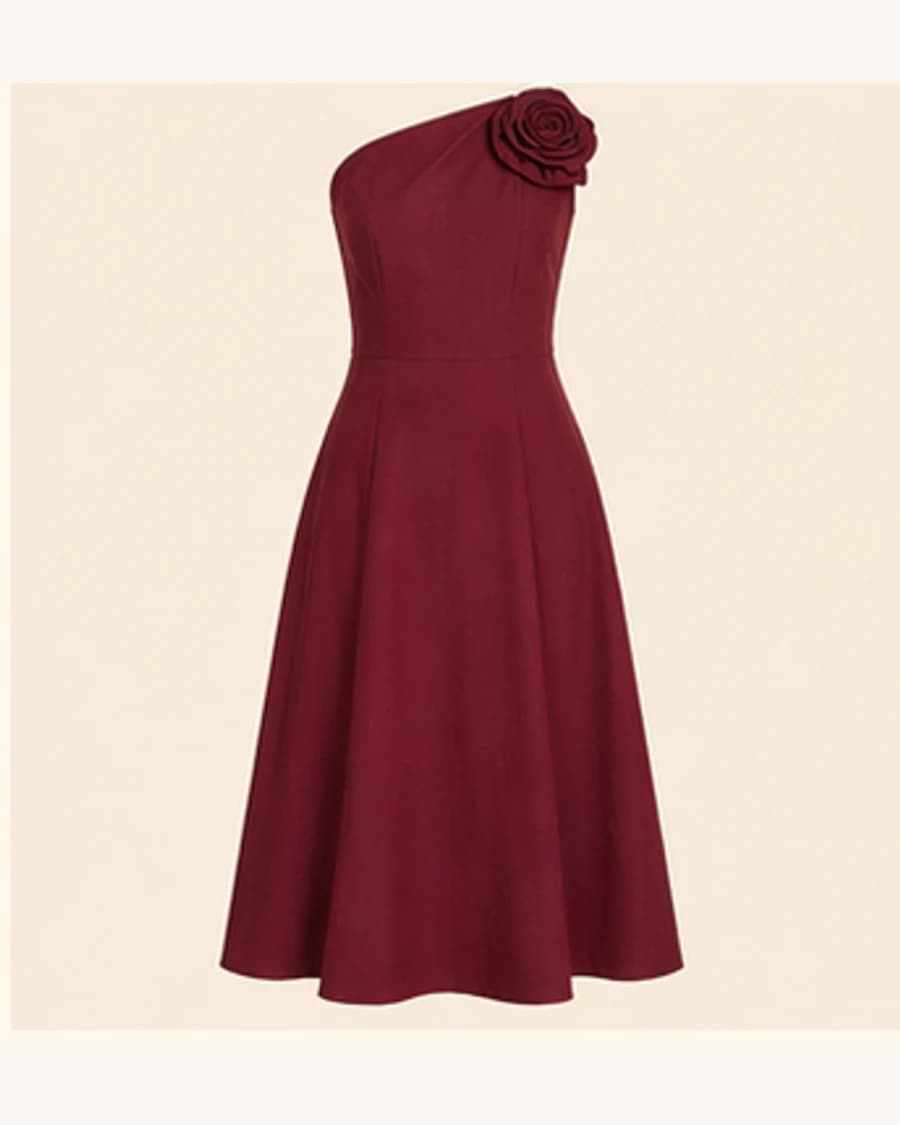 Moonlit Corsage Midi Dress: product-only view