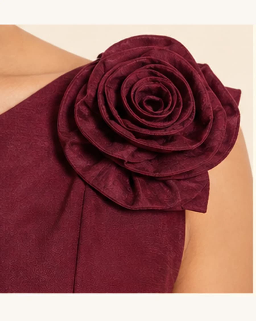 Moonlit Corsage Midi Dress: close-up detail view