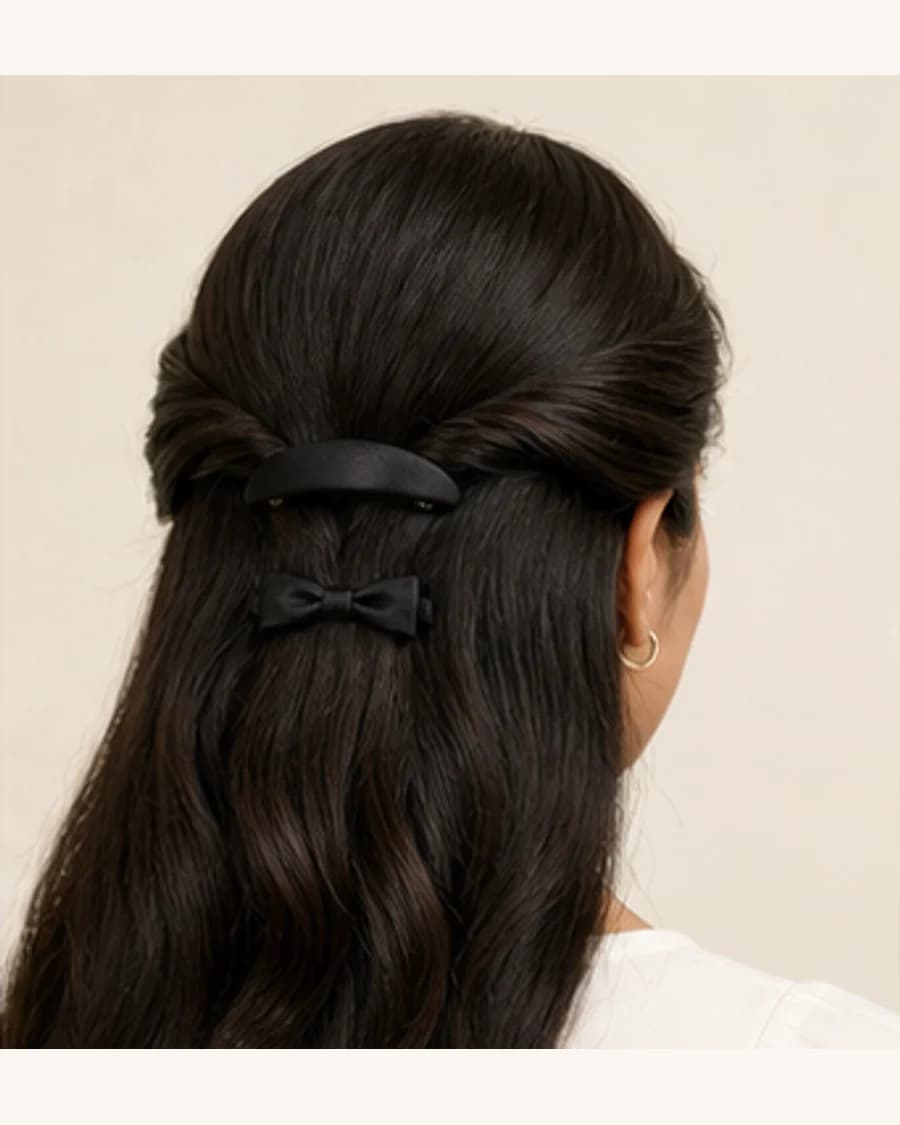 Moonlit Hair Clip Set: three-quarter styling view