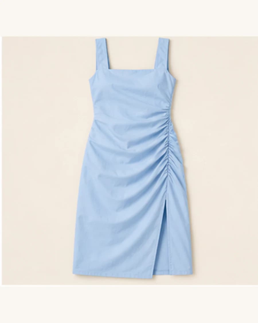 Moonlit Ruched Midi Dress: product-only view
