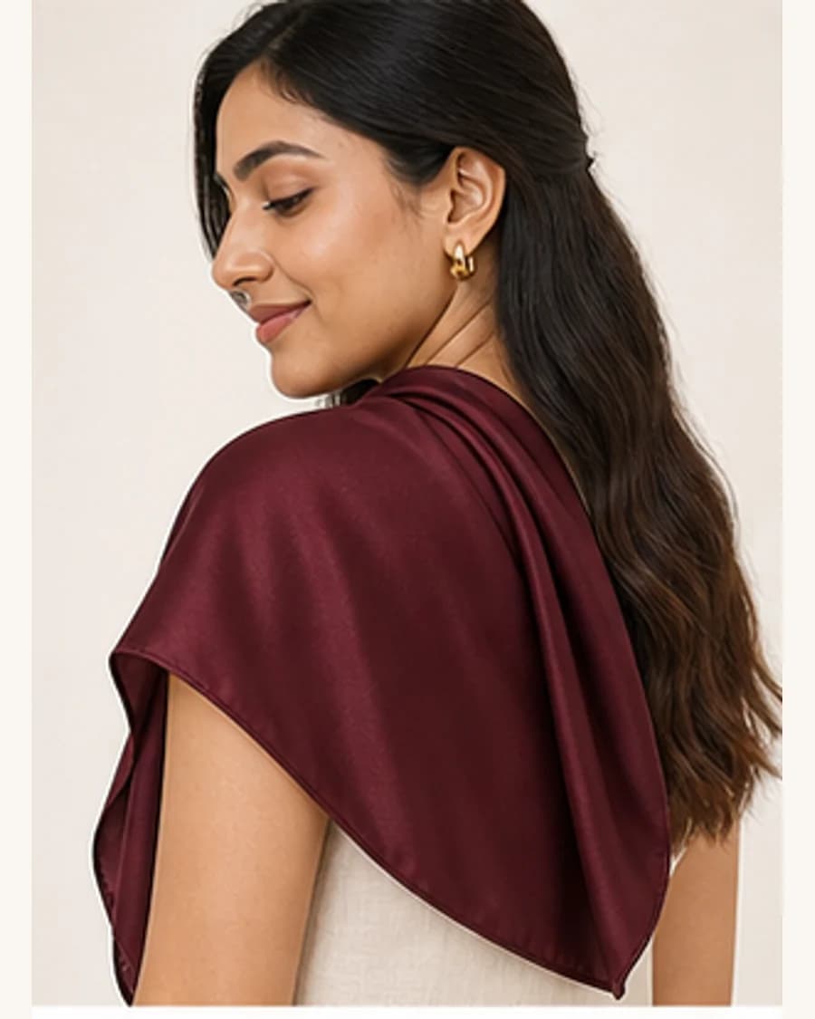 Moonlit Silk Touch Scarf: three-quarter styling view