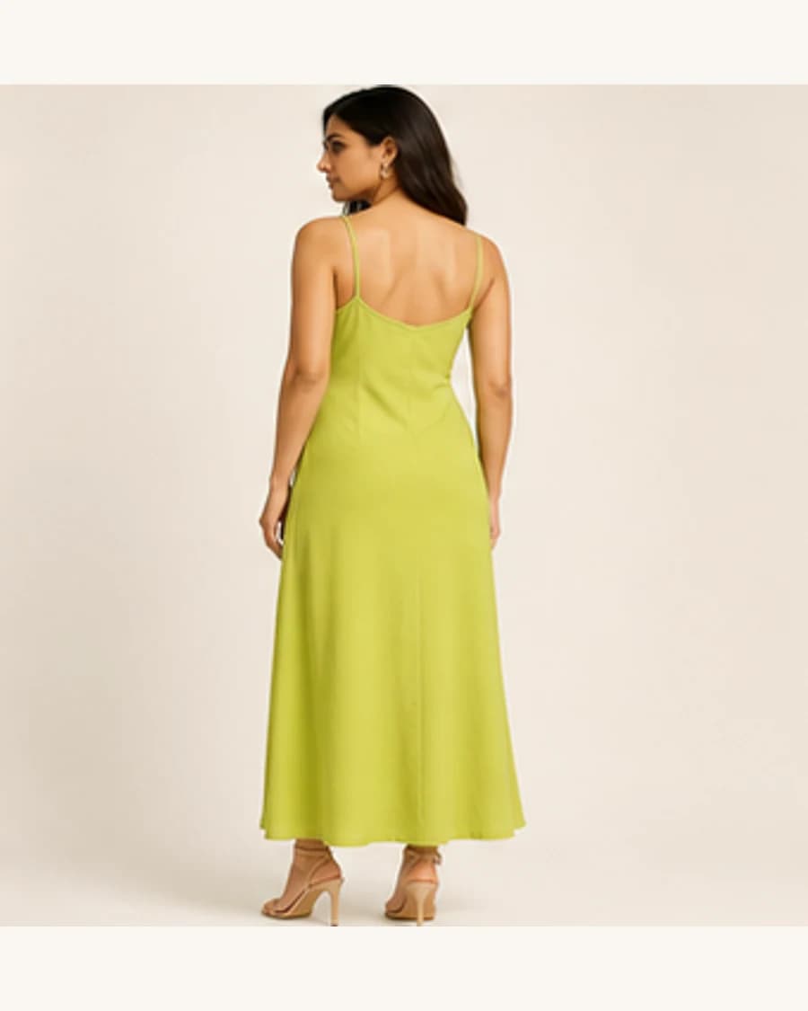 Moonlit Slip Dress: three-quarter styling view